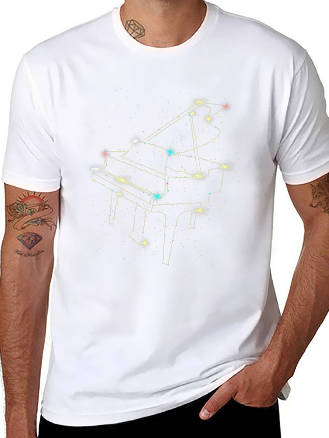 Piano Constellation Black T-Shirt
