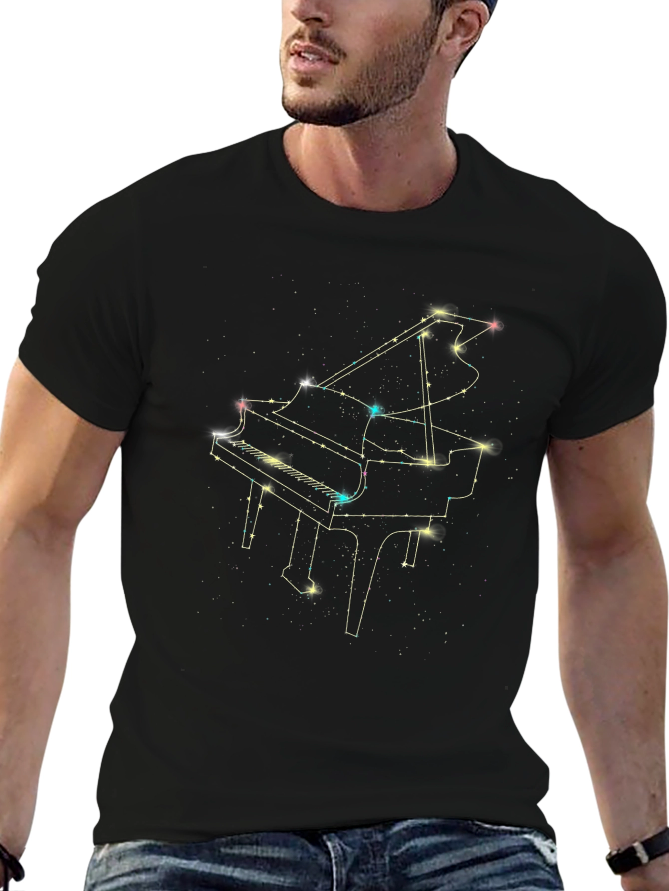 Piano Constellation Black T-Shirt