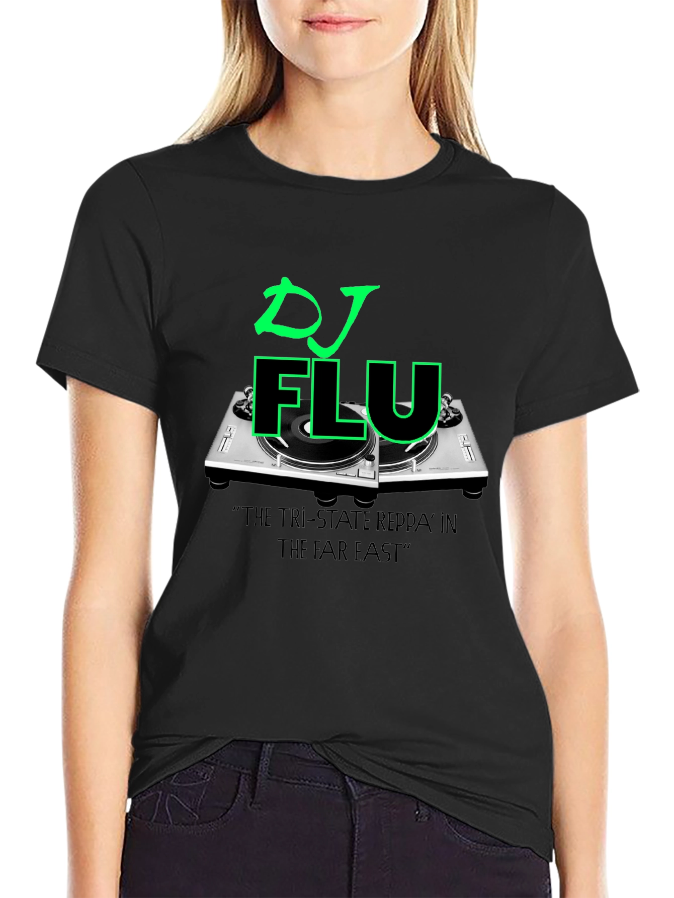 DJ FLU Graphic Tee - Turntable Design