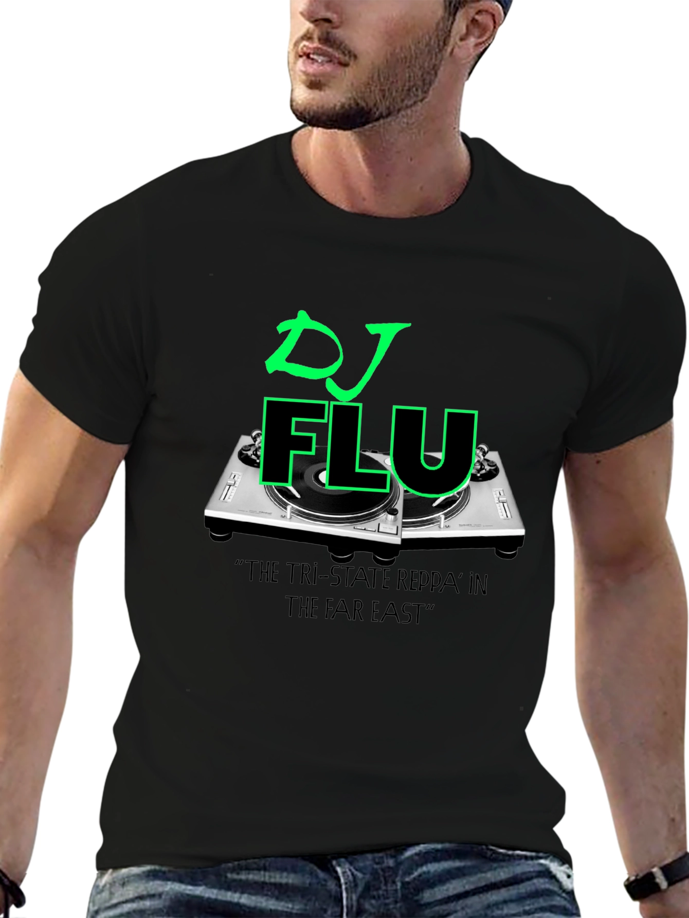 DJ FLU Graphic Tee - Turntable Design