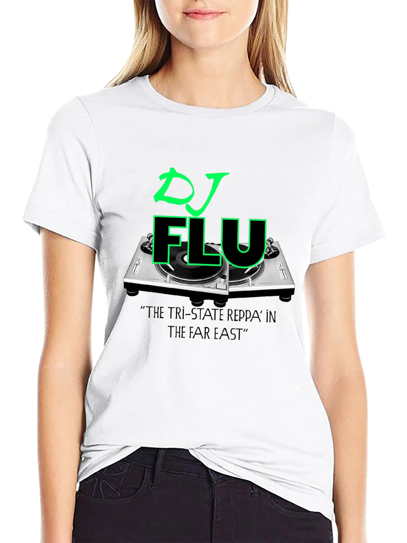 DJ FLU Graphic Tee - Turntable Design