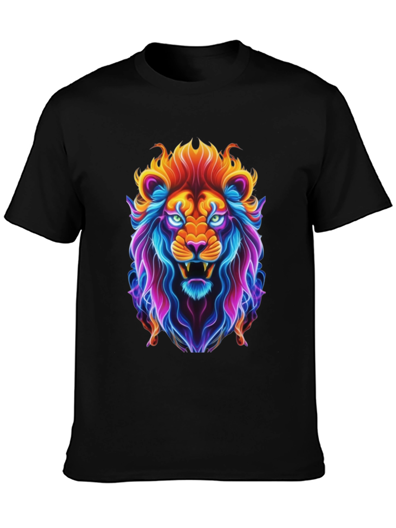 Neon Lion Graphic Tee - Bold Animal Print