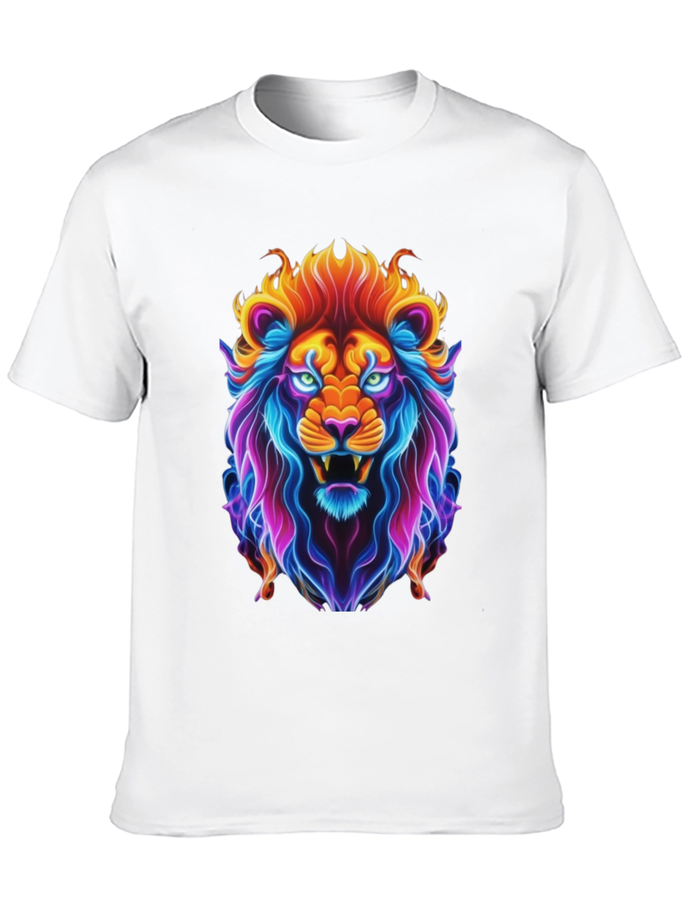 Neon Lion Graphic Tee - Bold Animal Print