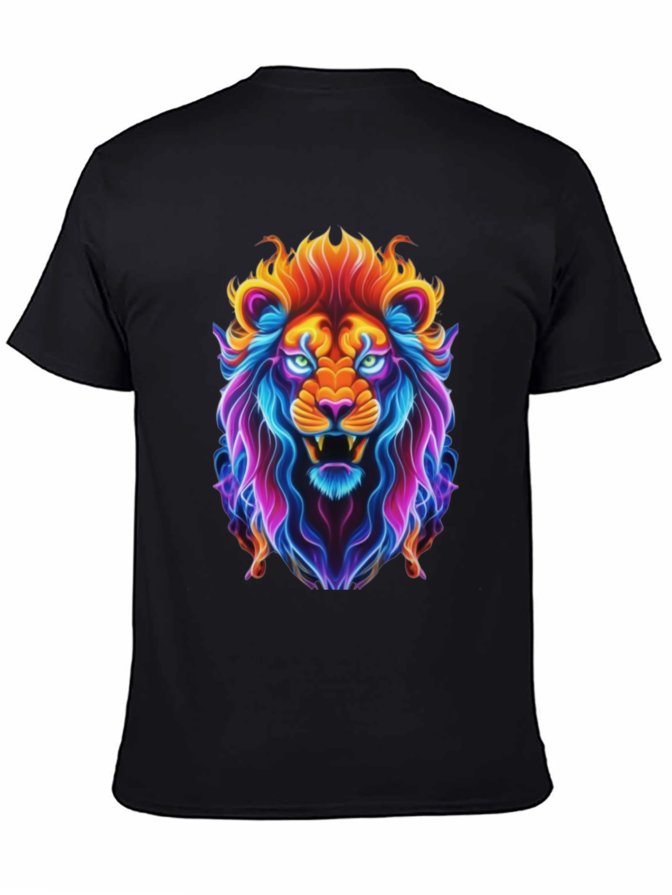 Neon Lion Graphic Tee - Bold Animal Print