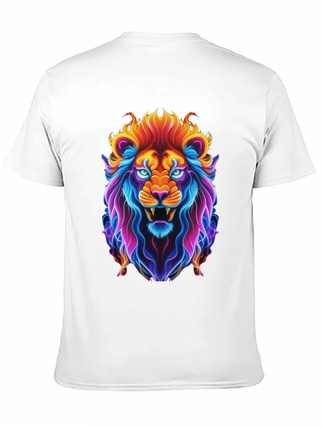 Neon Lion Graphic Tee - Bold Animal Print