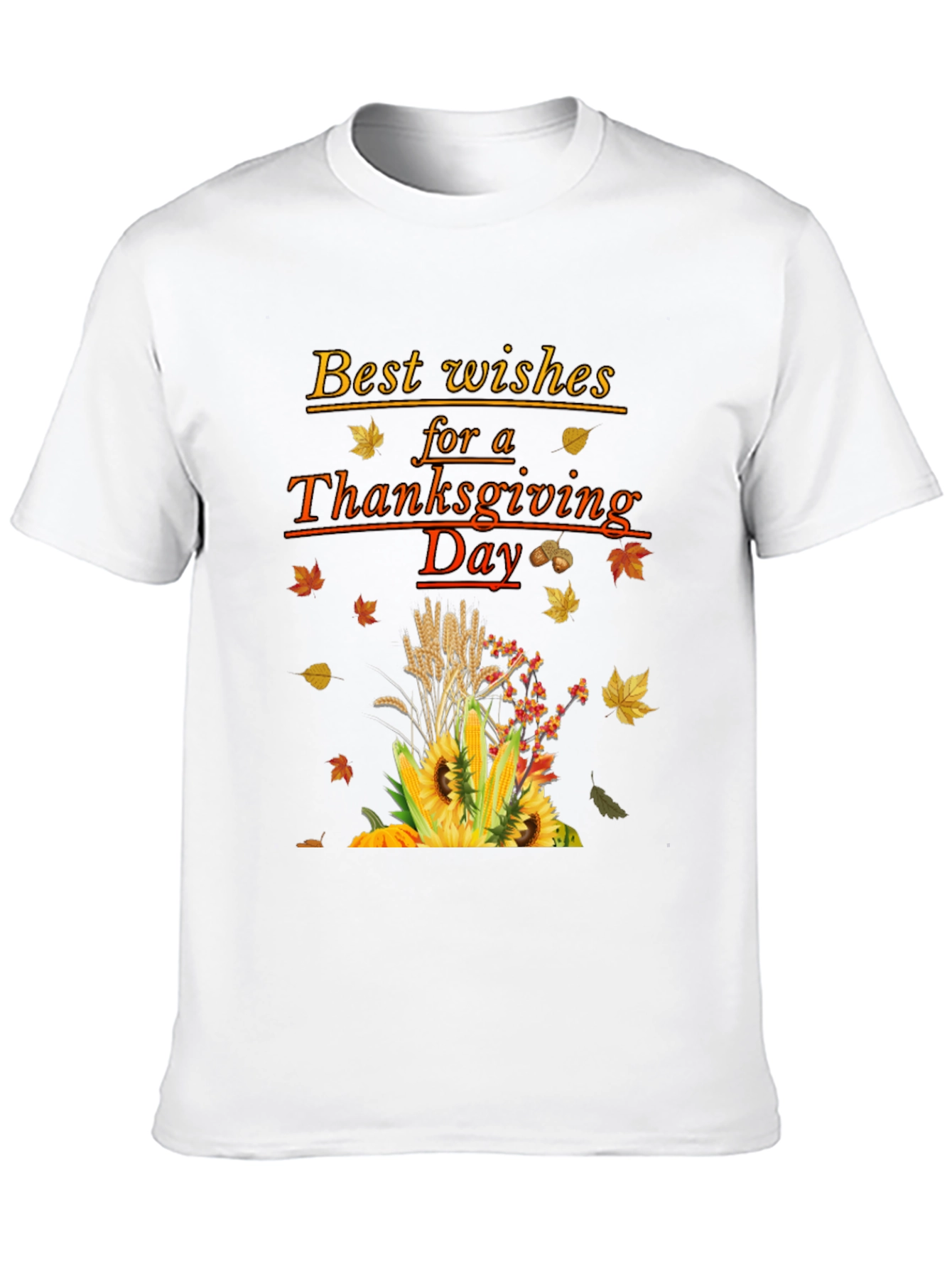 Thanksgiving Wishes T-Shirt - Fall Harvest Design