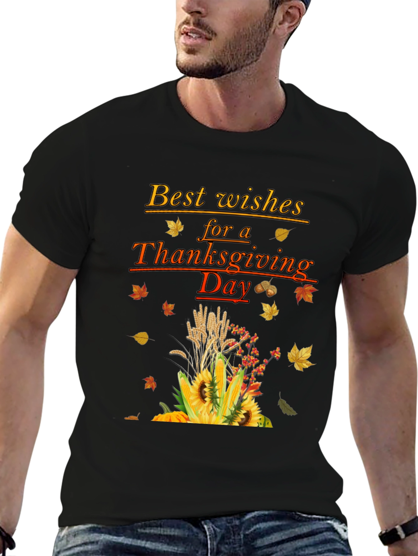 Thanksgiving Wishes T-Shirt - Fall Harvest Design