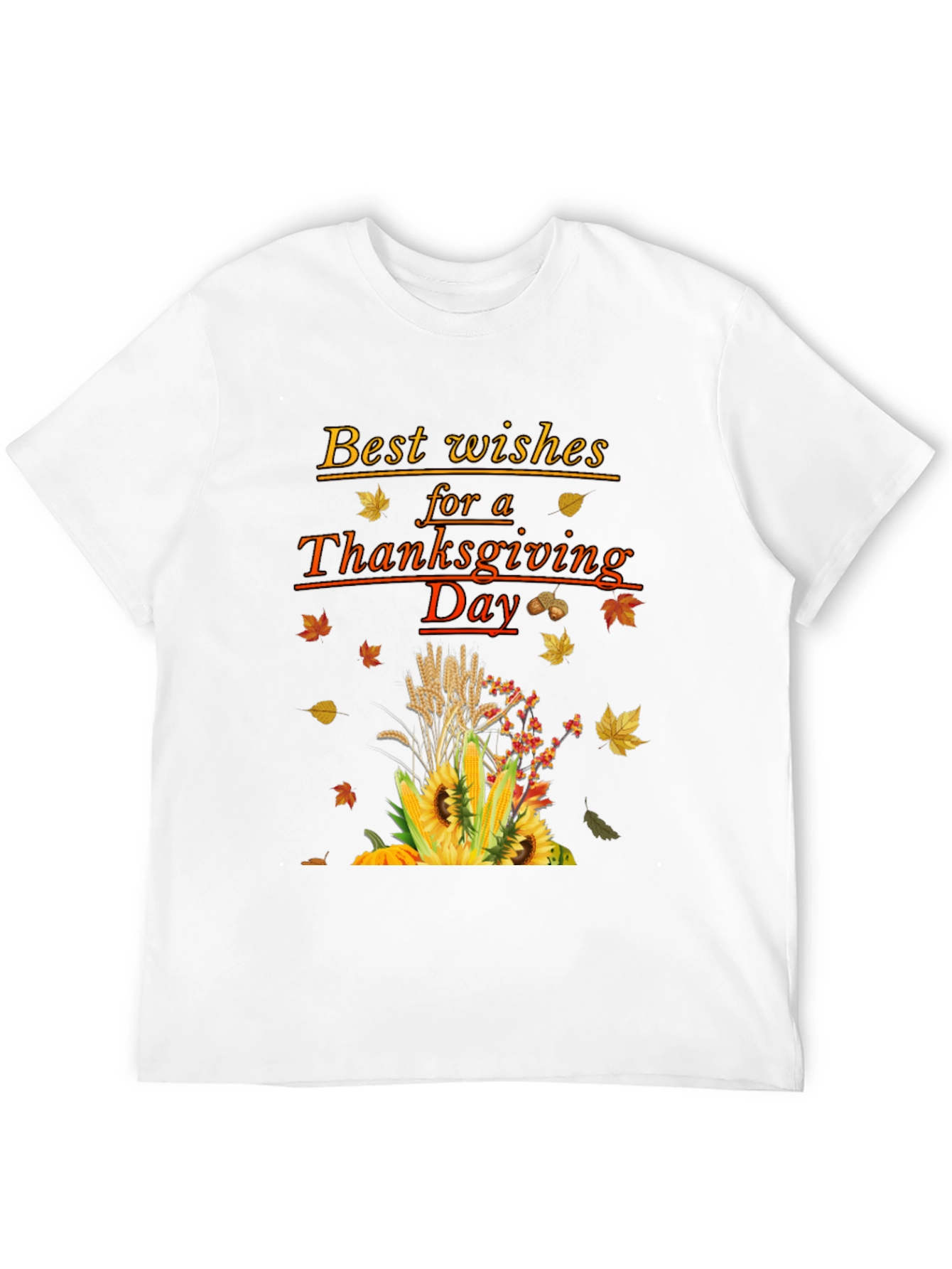 Thanksgiving Wishes T-Shirt - Fall Harvest Design