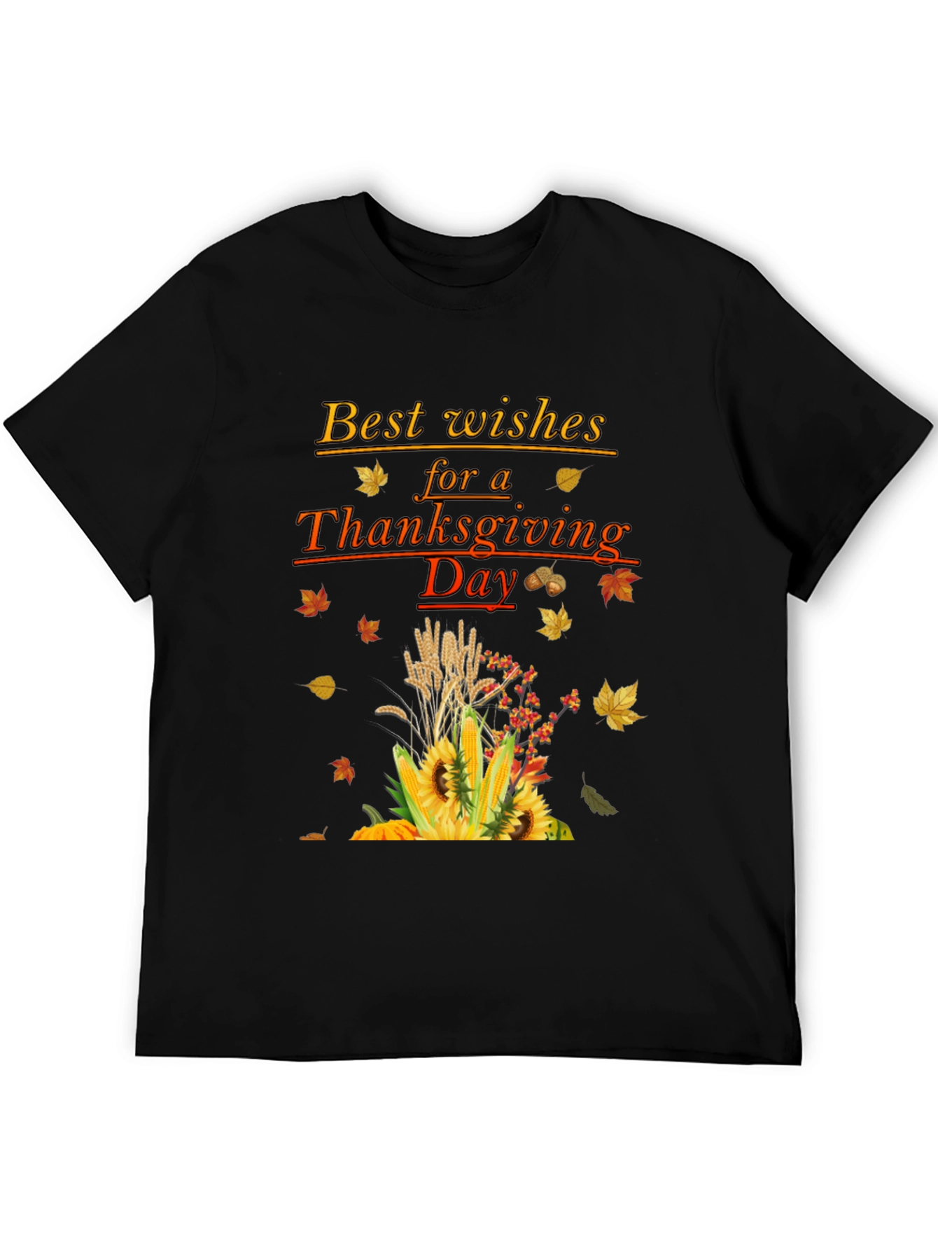 Thanksgiving Wishes T-Shirt - Fall Harvest Design