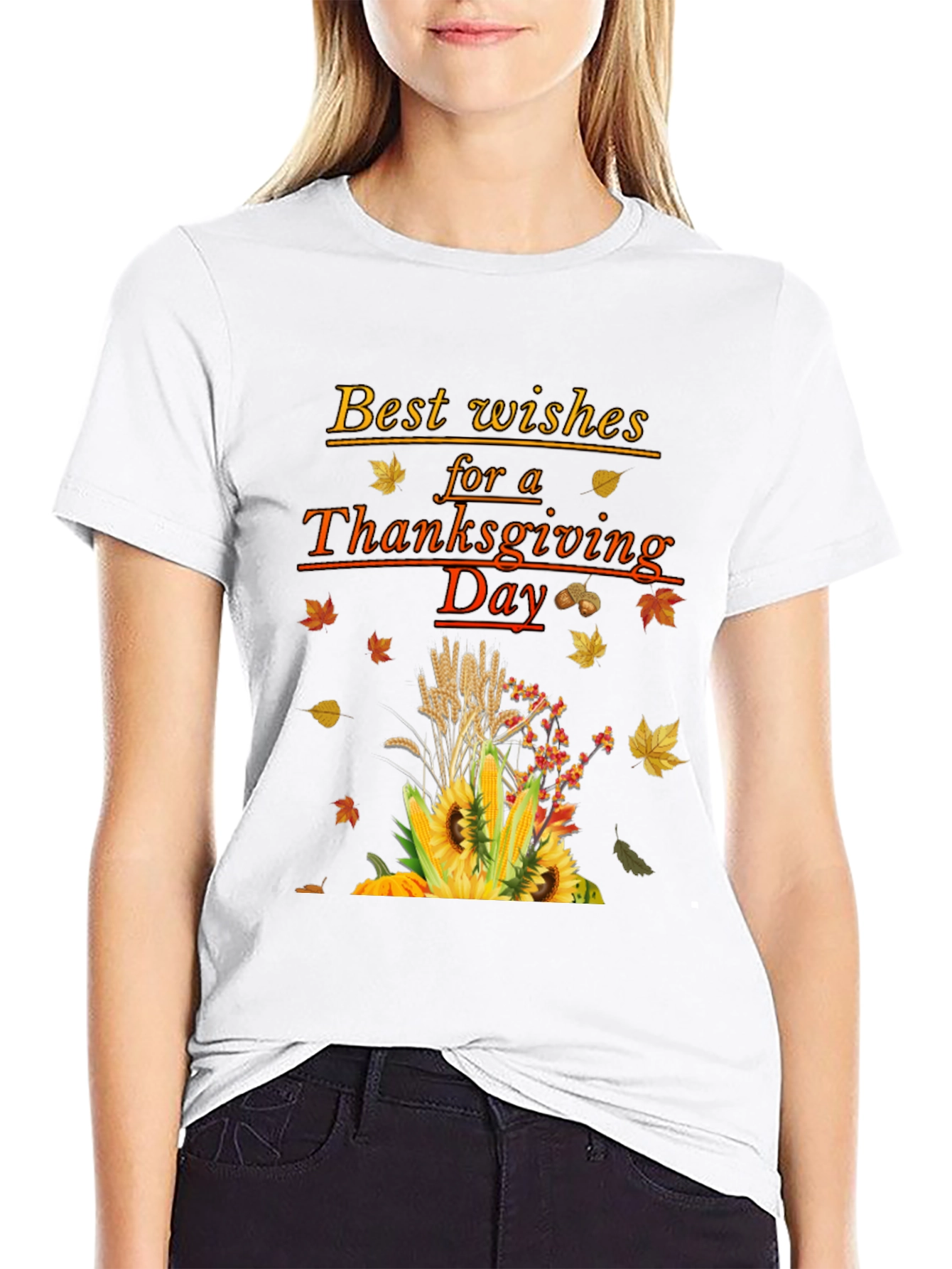 Thanksgiving Wishes T-Shirt - Fall Harvest Design