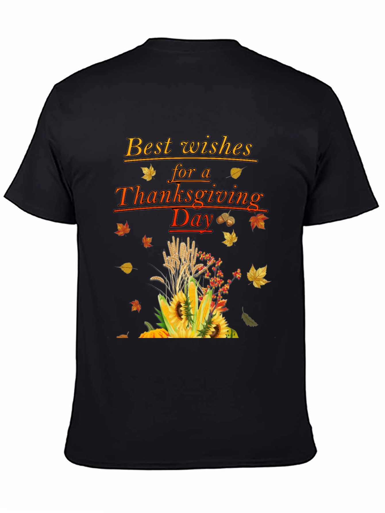 Thanksgiving Wishes T-Shirt - Fall Harvest Design