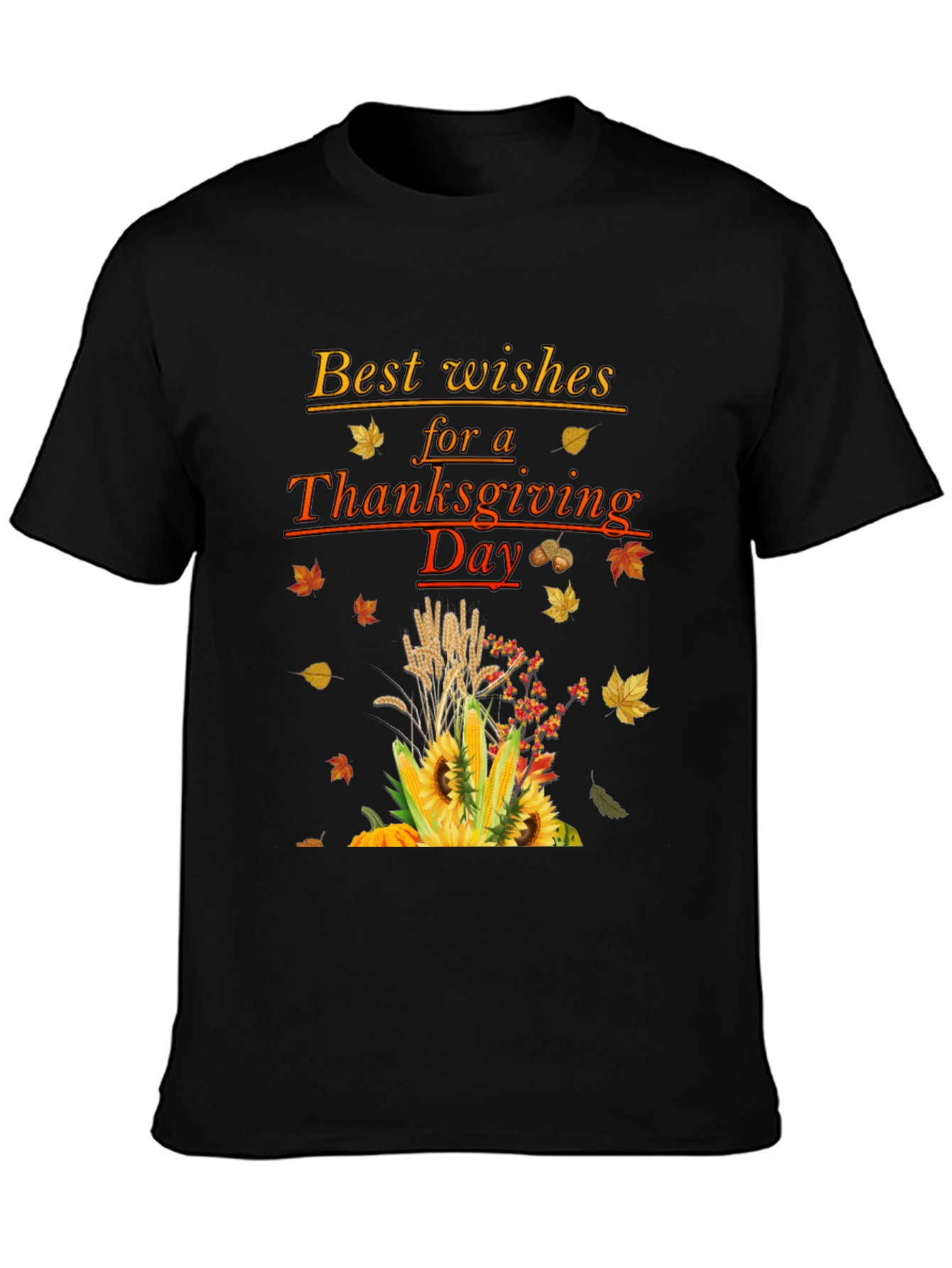 Thanksgiving Wishes T-Shirt - Fall Harvest Design