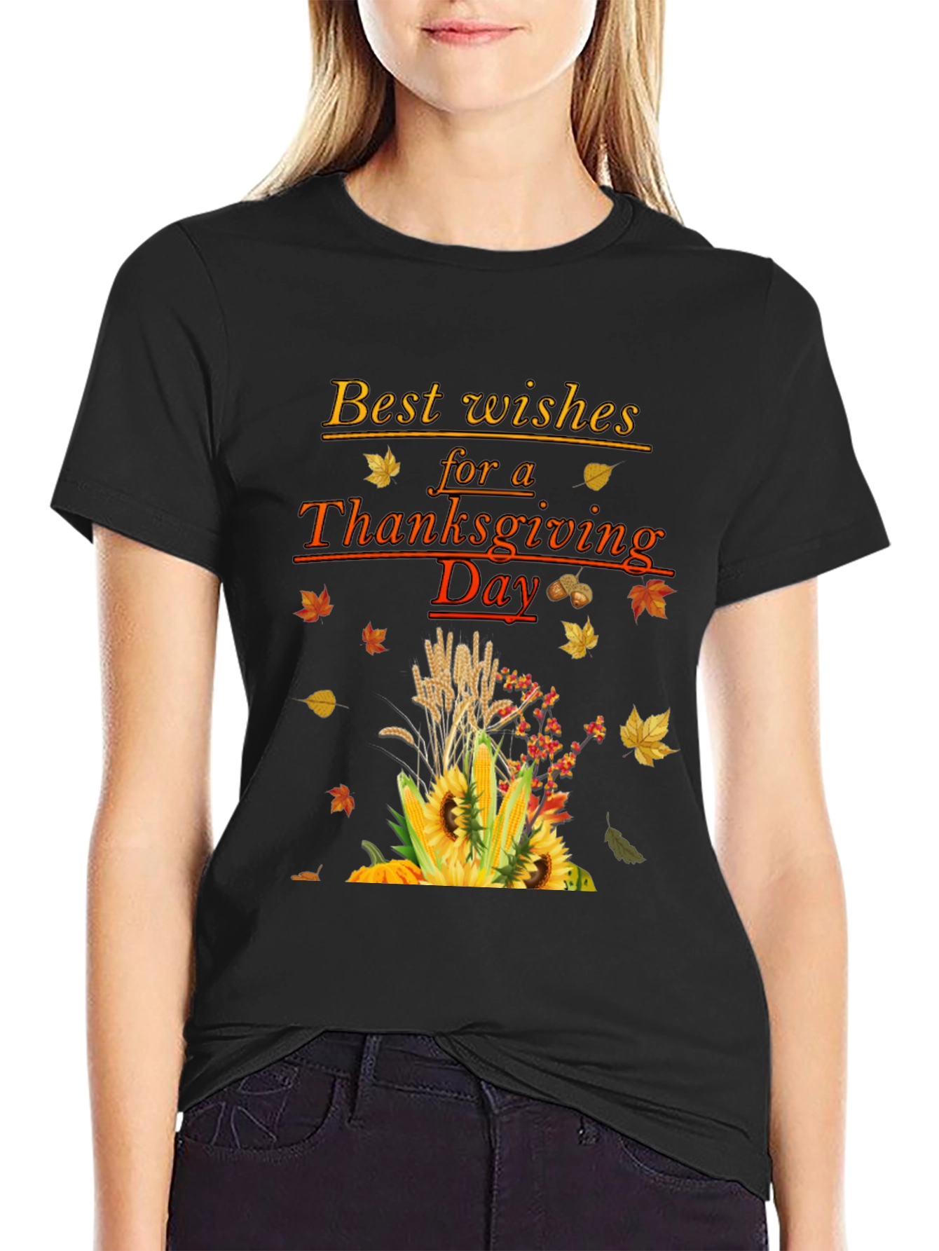 Thanksgiving Wishes T-Shirt - Fall Harvest Design