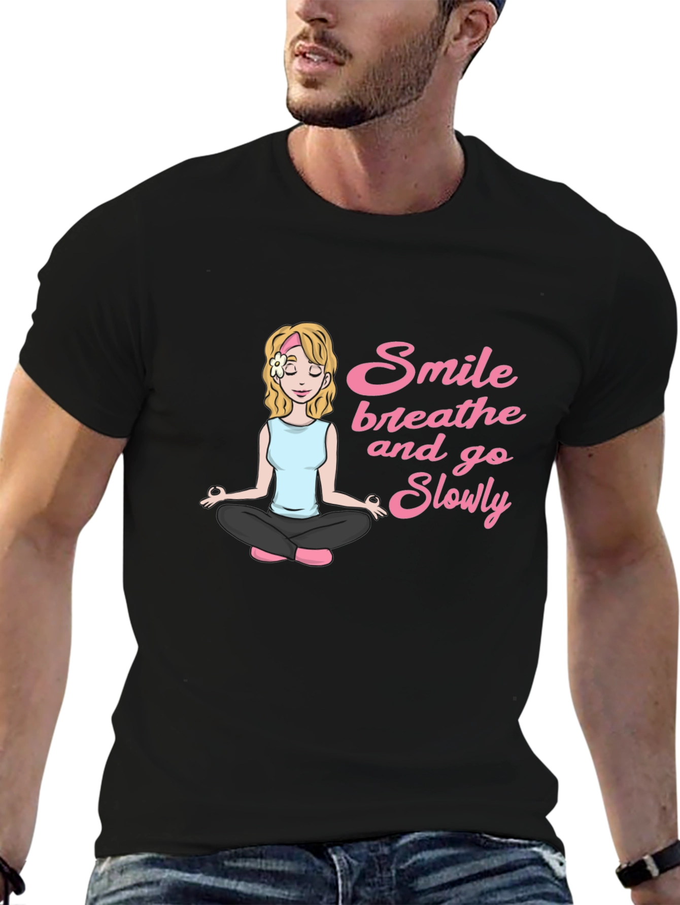 Smile Breathe and Go Slowly Black T-Shirt