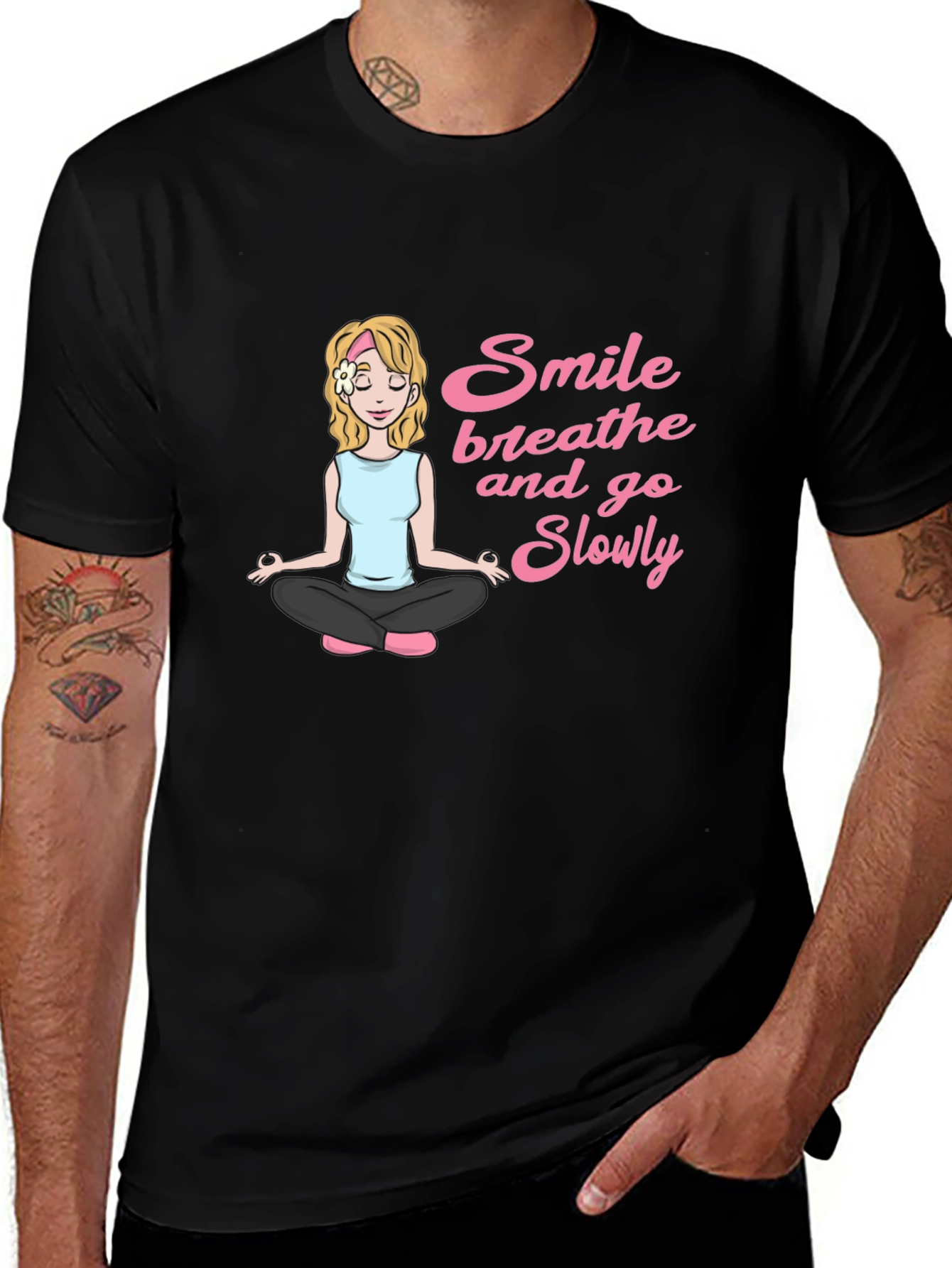 Smile Breathe and Go Slowly Black T-Shirt