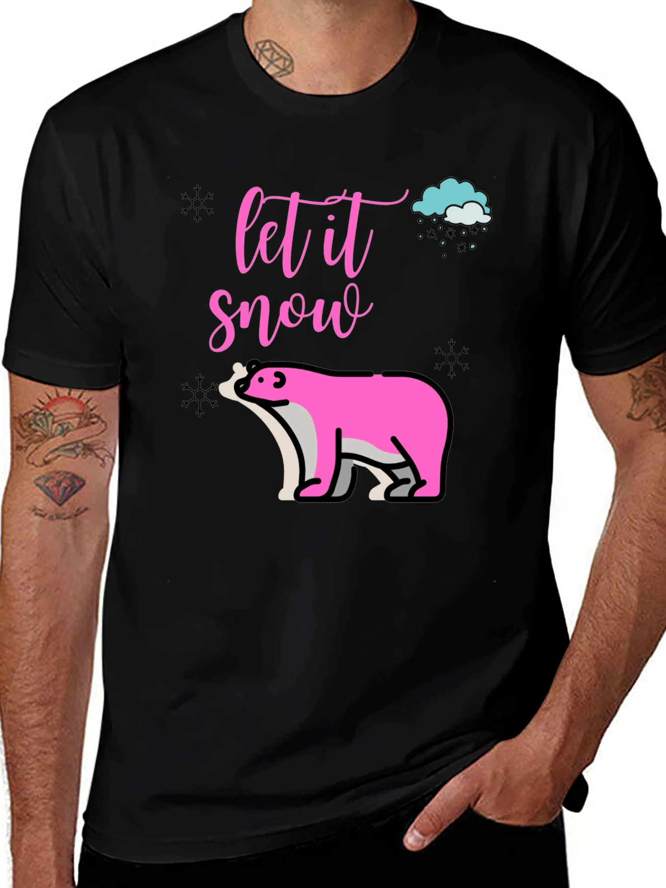 Let It Snow Black T-Shirt