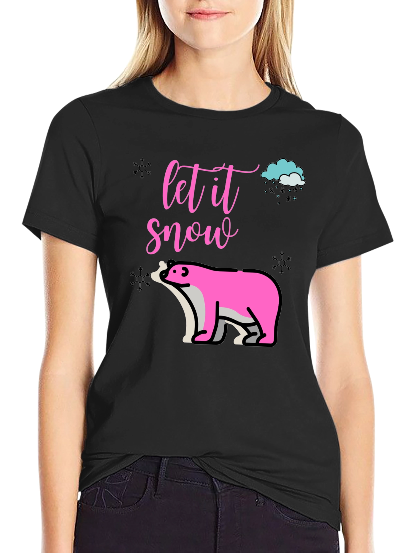 Let It Snow Black T-Shirt
