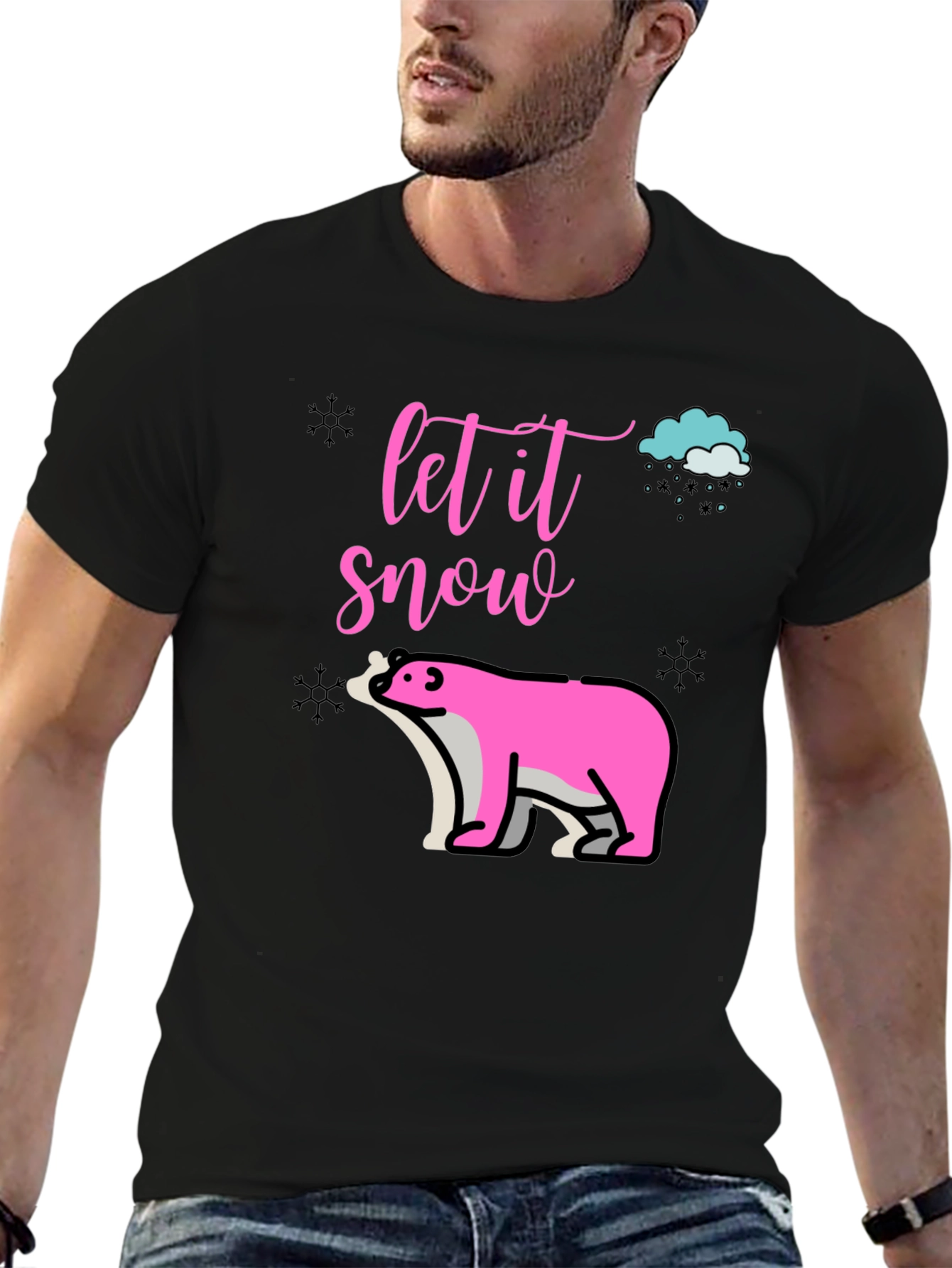 Let It Snow Black T-Shirt