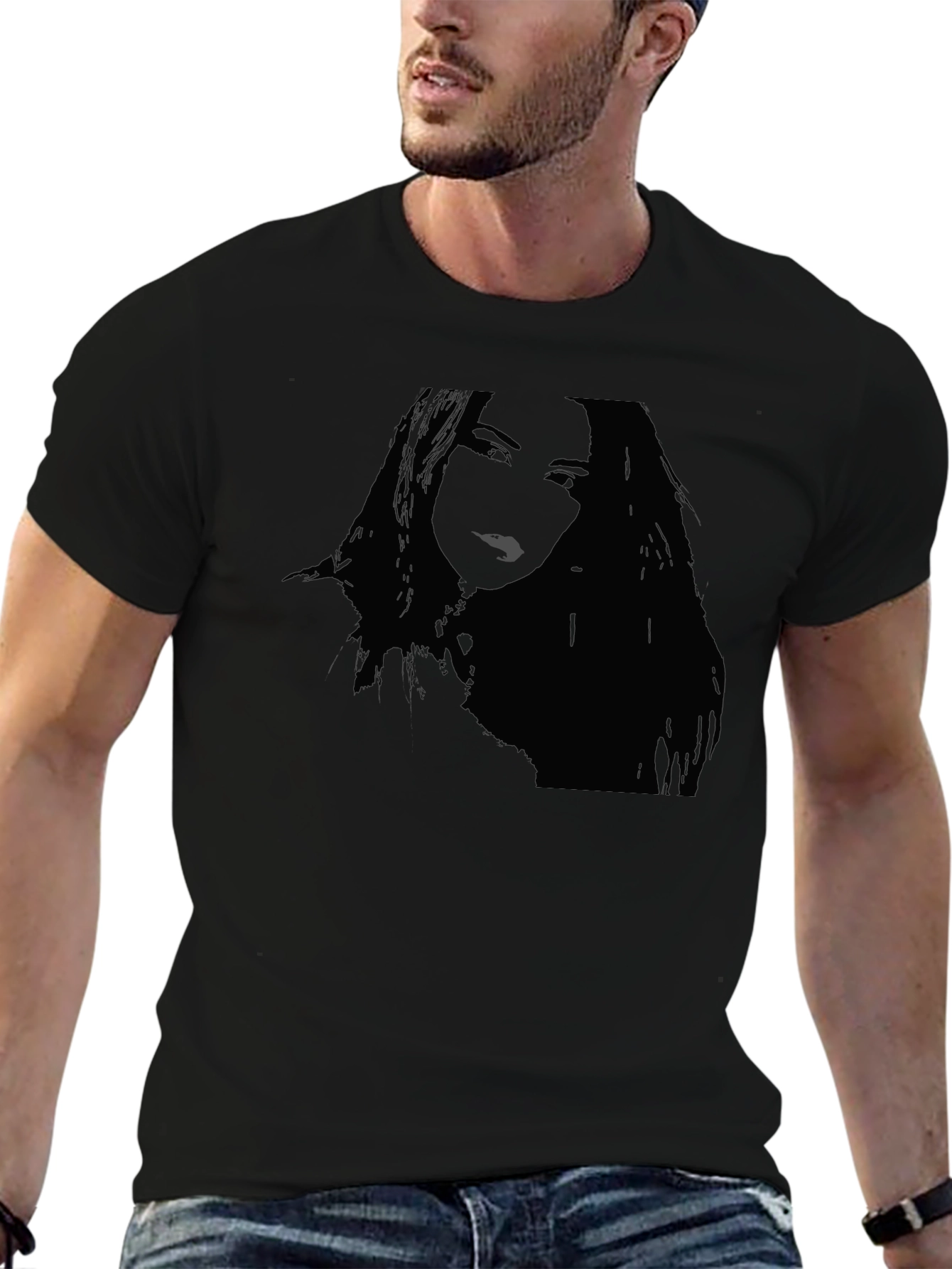 Silhouette Graphic Black Tee