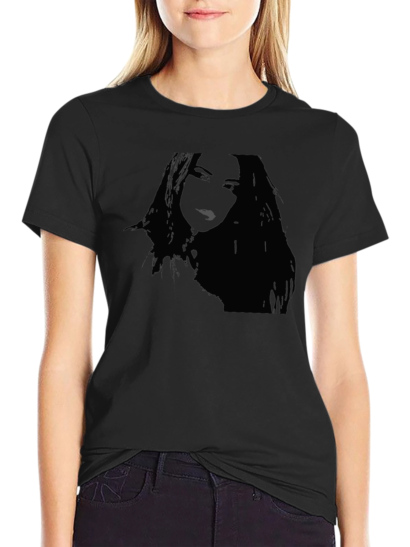 Silhouette Graphic Black Tee