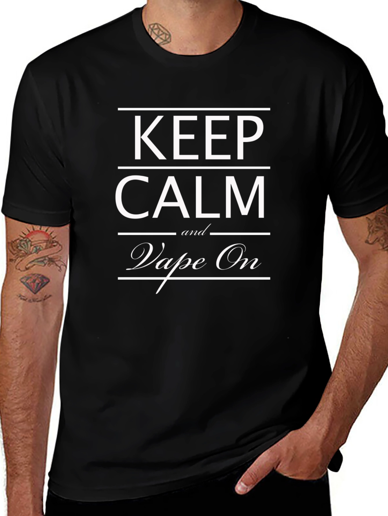 Keep Calm and Vape On Black T-Shirt