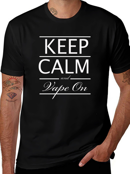 Keep Calm and Vape On Black T-Shirt