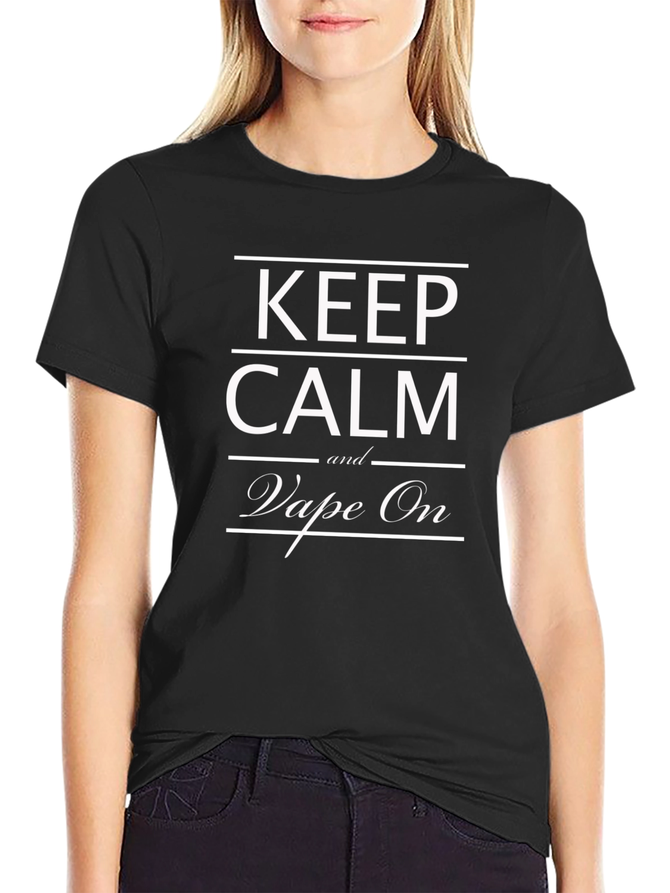 Keep Calm and Vape On Black T-Shirt