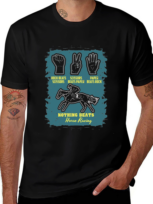 Rock Paper Scissors Horse Racing Graphic Tee