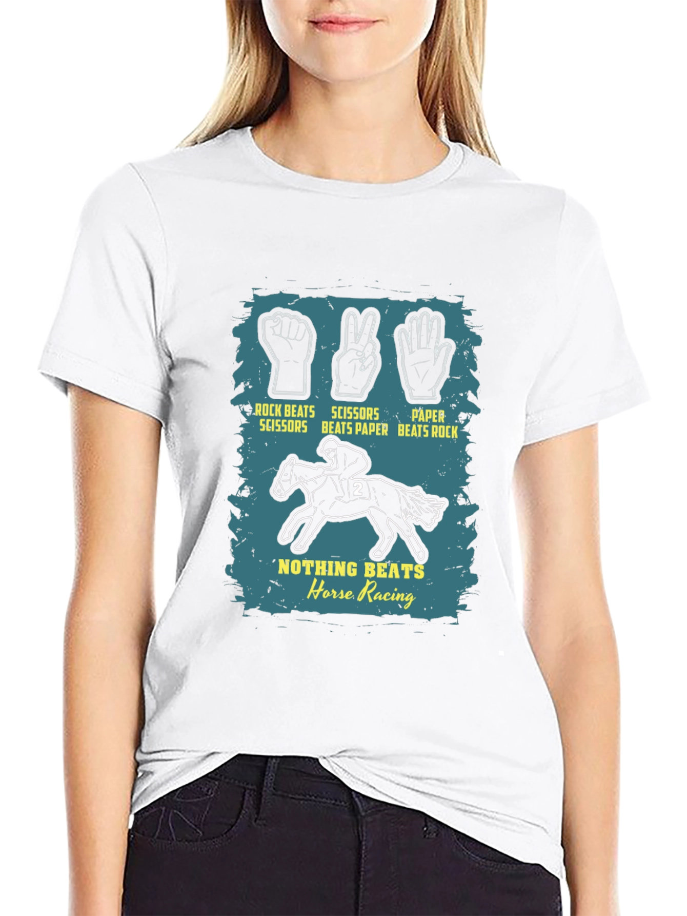 Rock Paper Scissors Horse Racing Graphic Tee
