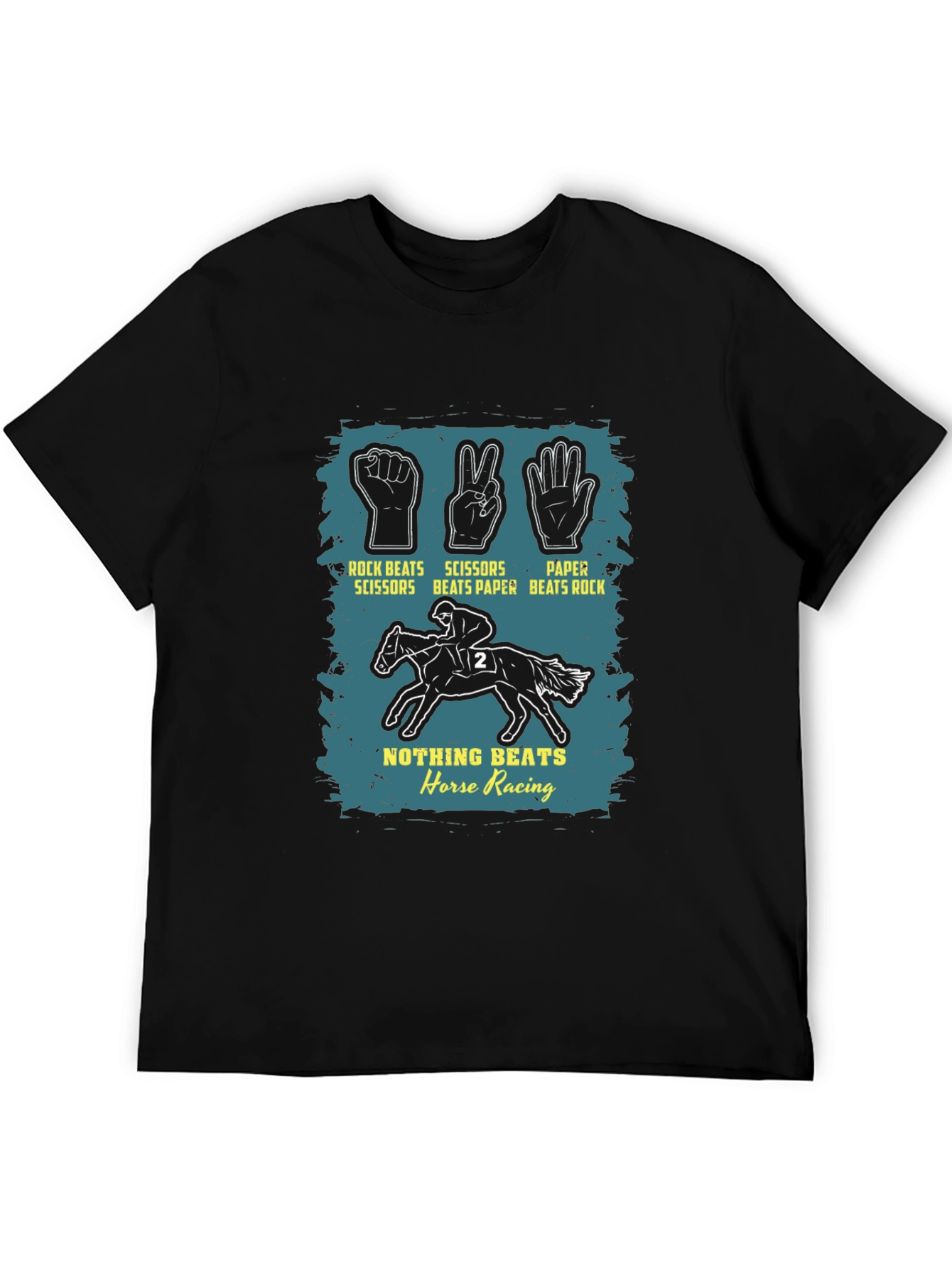 Rock Paper Scissors Horse Racing Graphic Tee