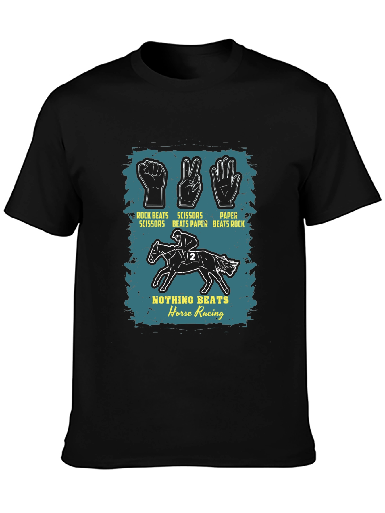 Rock Paper Scissors Horse Racing Graphic Tee