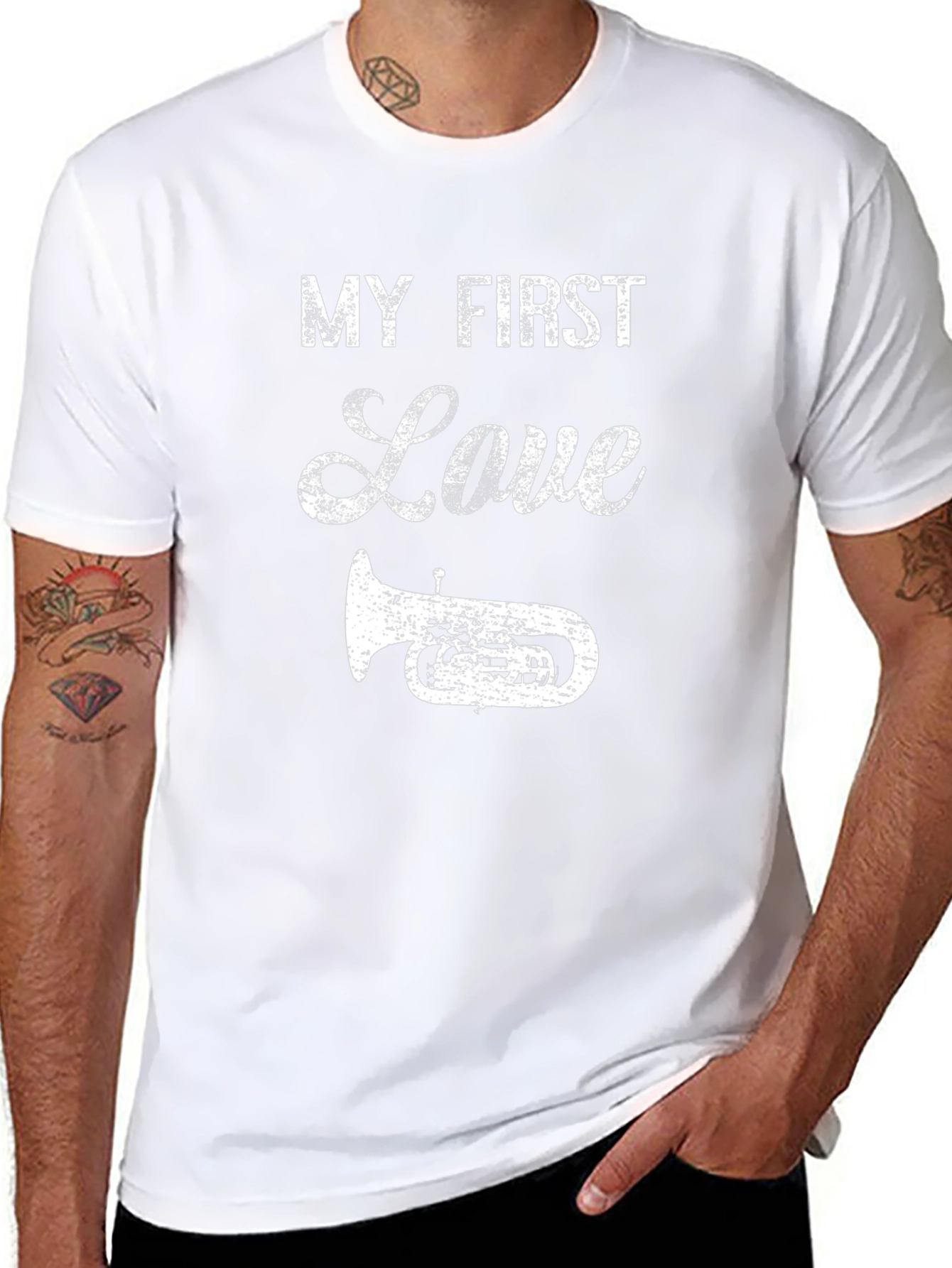 My First Love Tuba Graphic Tee - Black