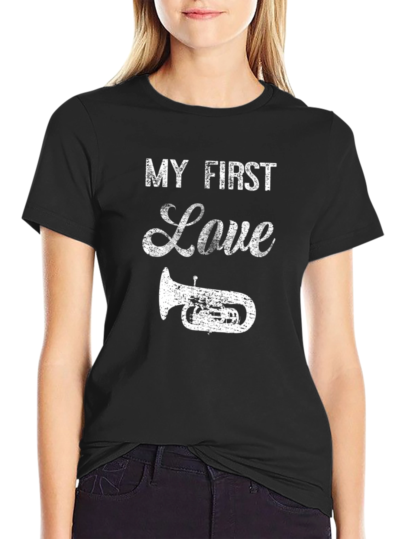 My First Love Tuba Graphic Tee - Black