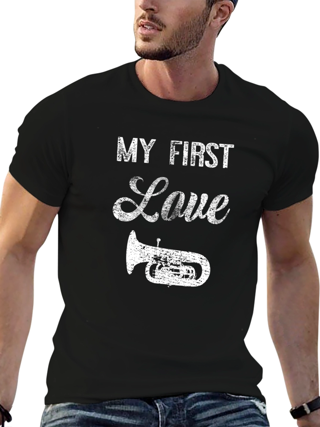 My First Love Tuba Graphic Tee - Black