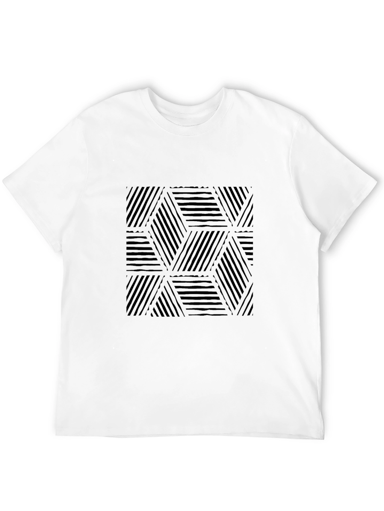 Modern Geometric Black T-Shirt