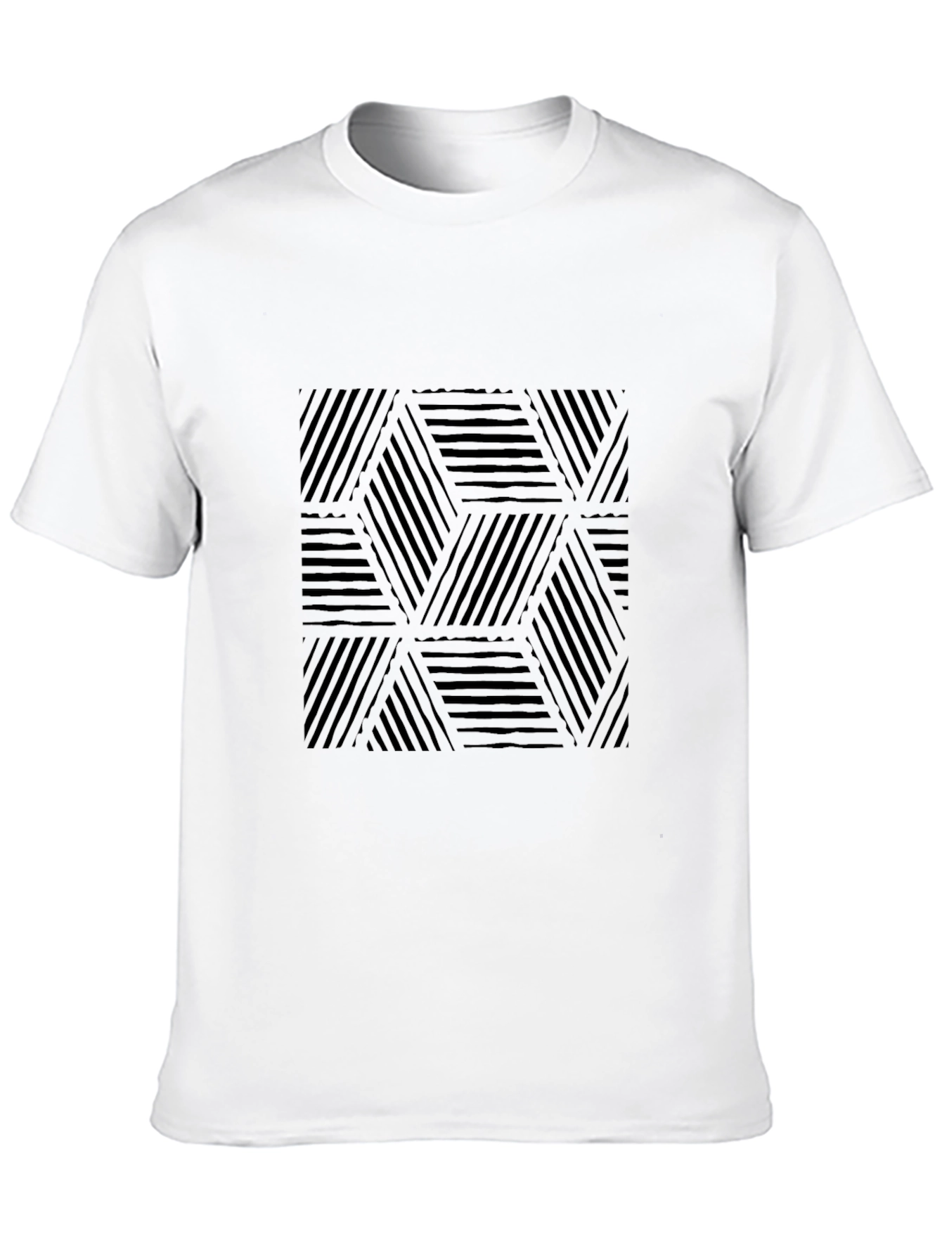 Modern Geometric Black T-Shirt
