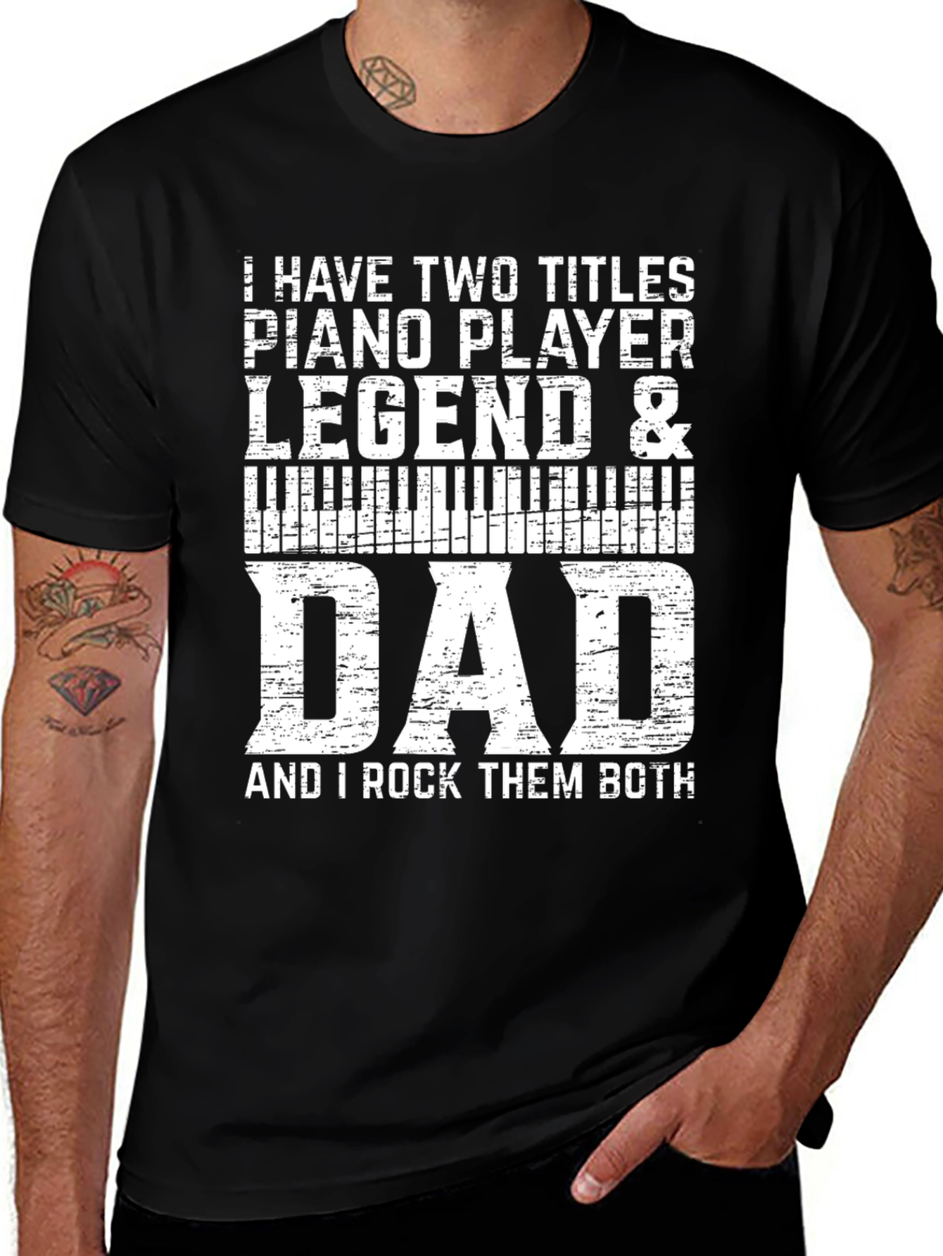 Piano Player Dad T-Shirt - Legend & Dad