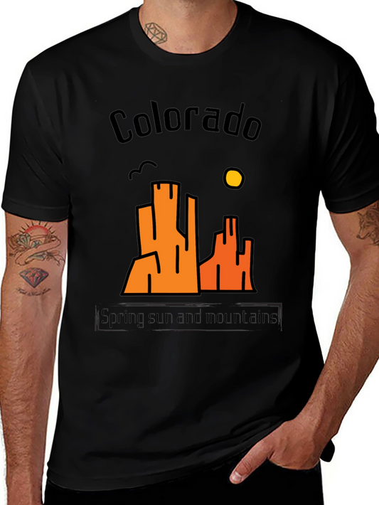 Colorado Mountains Graphic Tee - Spring Sun T-Shirt