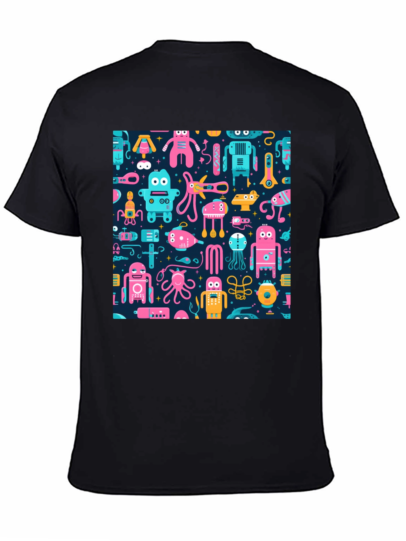 Robots & Aliens Pattern T-Shirt
