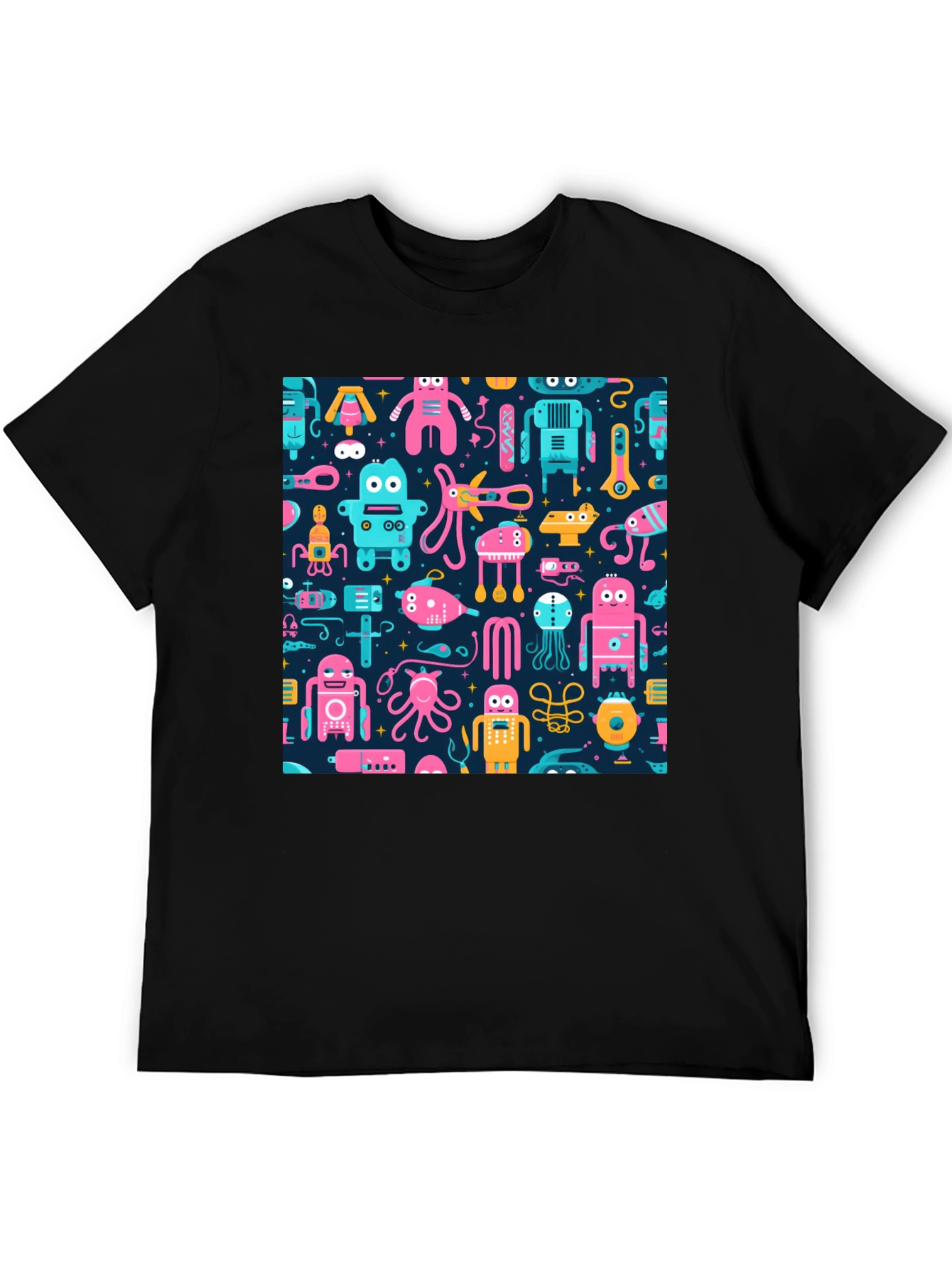 Robots & Aliens Pattern T-Shirt