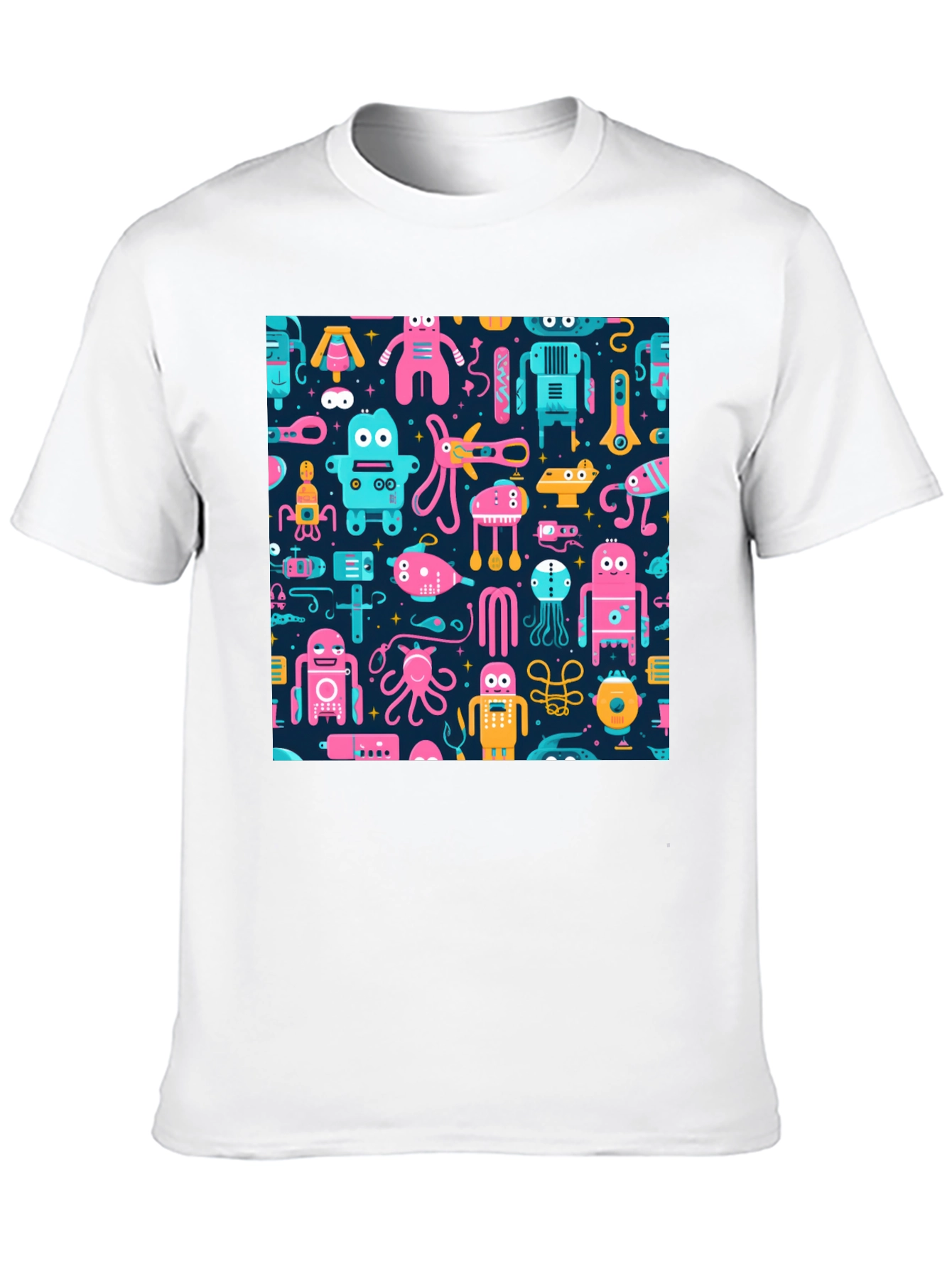Robots & Aliens Pattern T-Shirt
