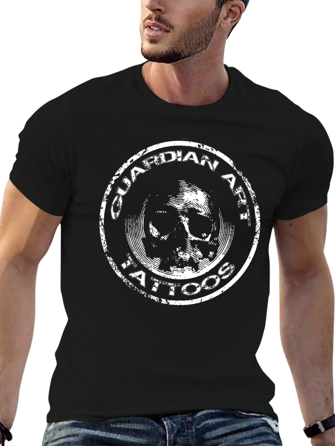 Guardian Art Tattoos Black Graphic Tee
