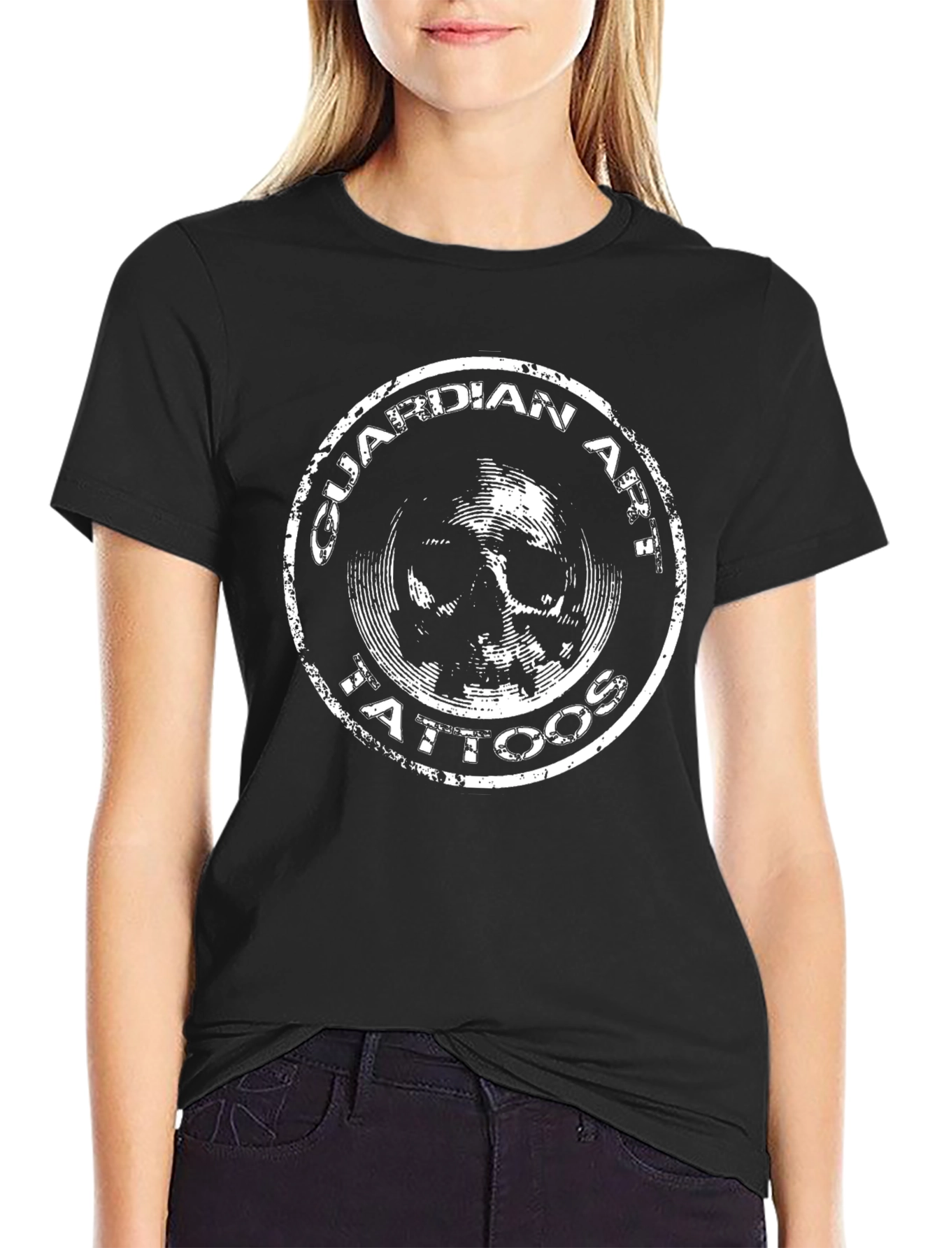 Guardian Art Tattoos Black Graphic Tee