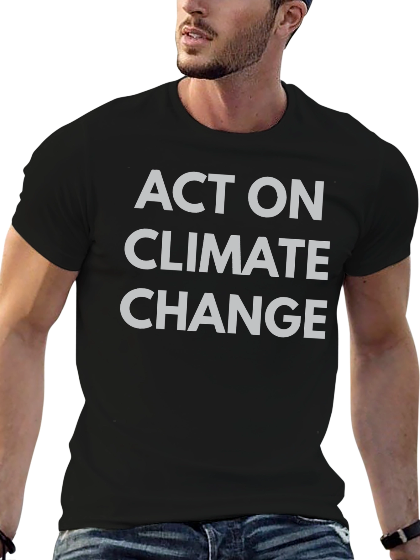 Act on Climate Change T-Shirt Black Crew Neck Tee