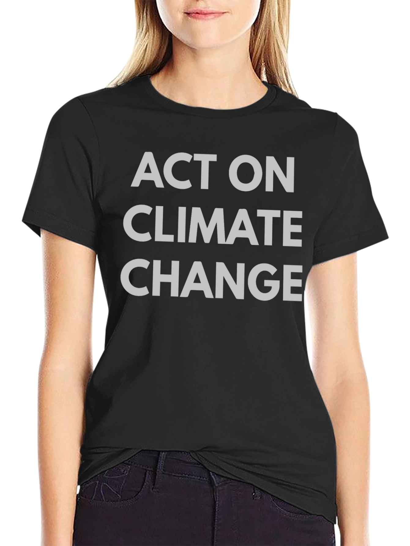 Act on Climate Change T-Shirt Black Crew Neck Tee