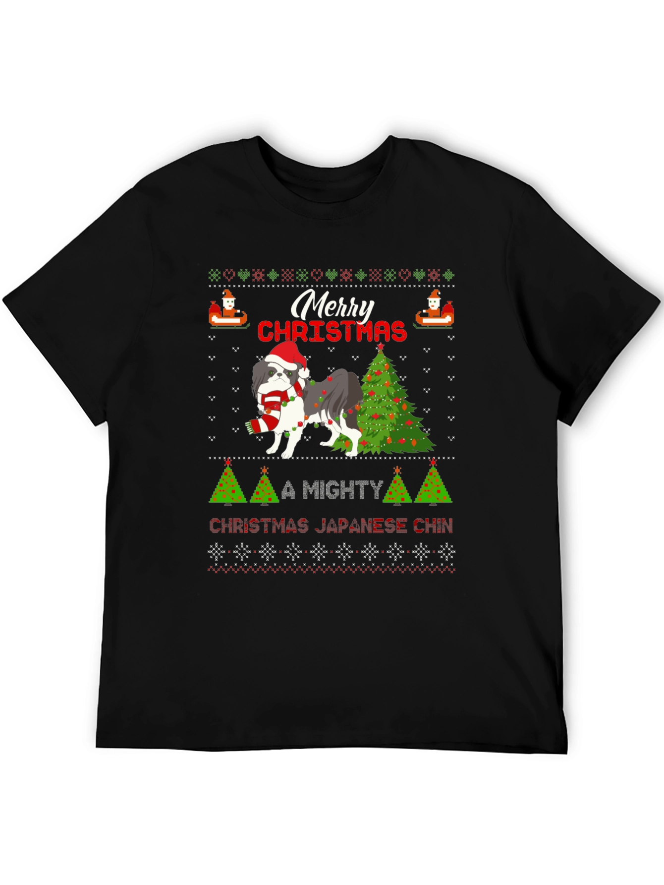 Merry Christmas Japanese Chin Dog T-Shirt