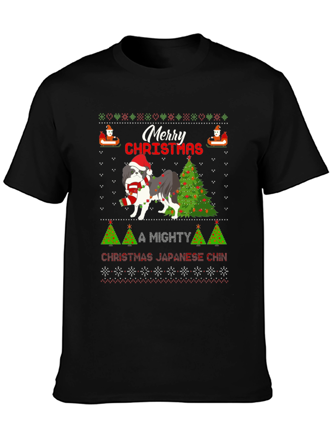 Merry Christmas Japanese Chin Dog T-Shirt