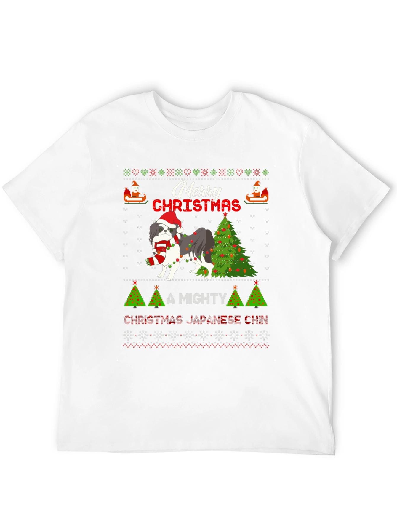 Merry Christmas Japanese Chin Dog T-Shirt