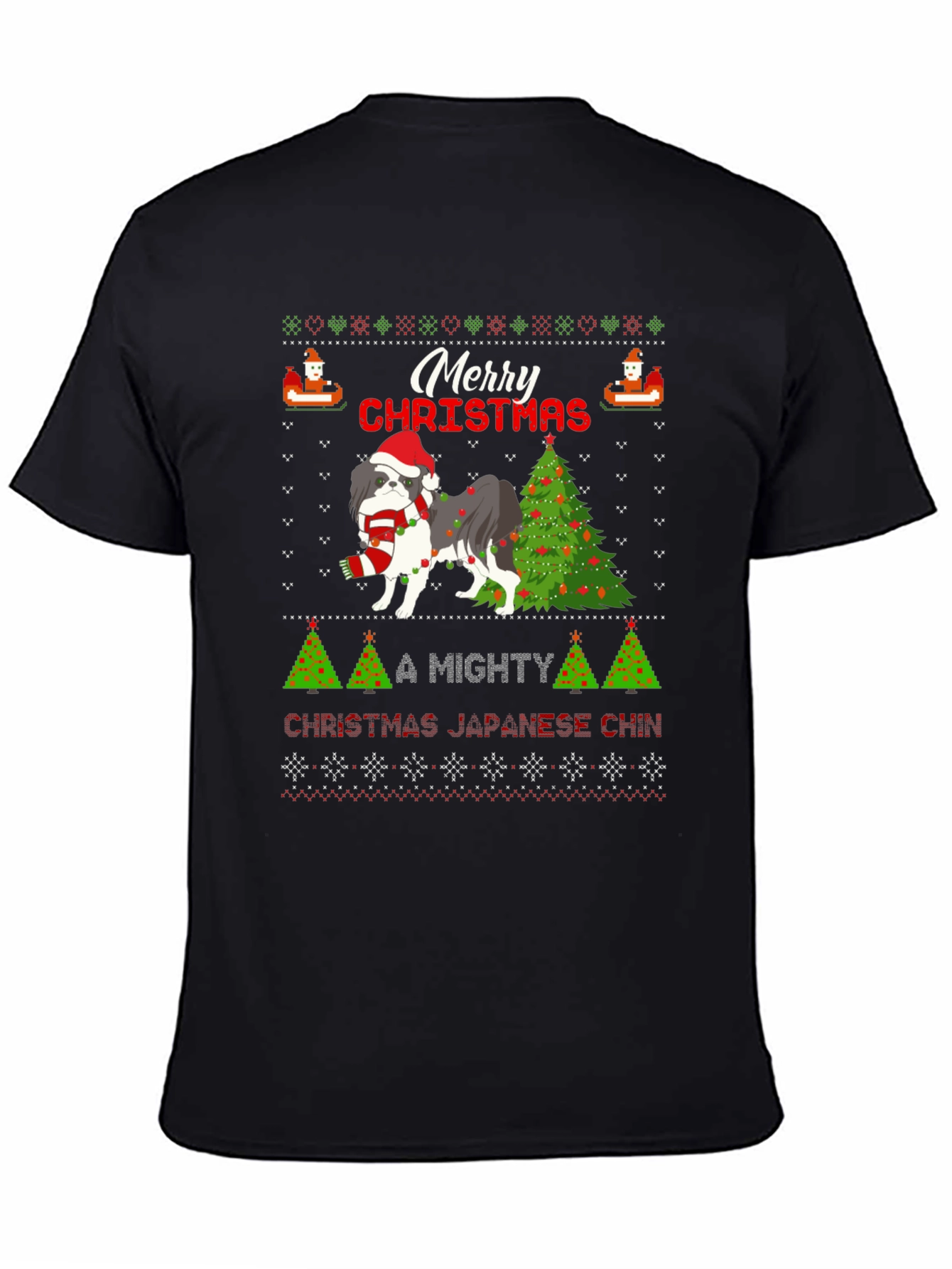 Merry Christmas Japanese Chin Dog T-Shirt