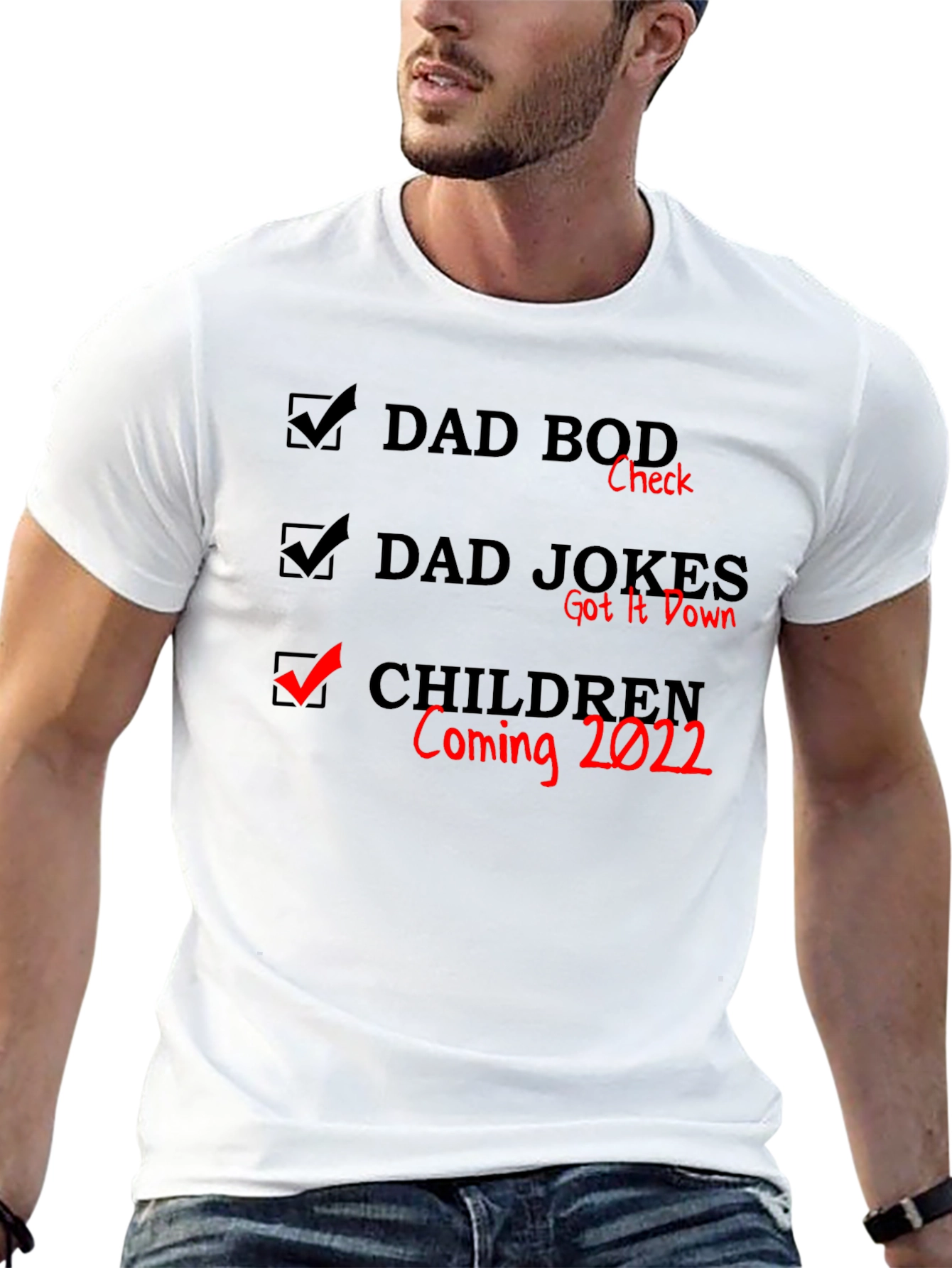 Dad Bod Dad Jokes Coming 2022 Black T-Shirt